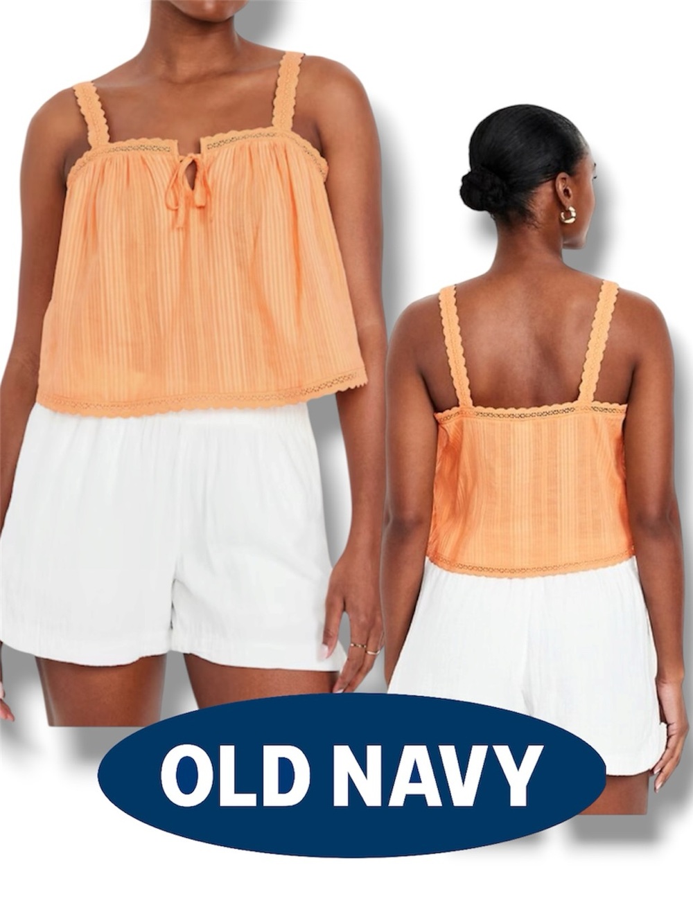 Old Navy Sleeveless Textured Dobby Top Blouse Crochet Lace Trim Size XL